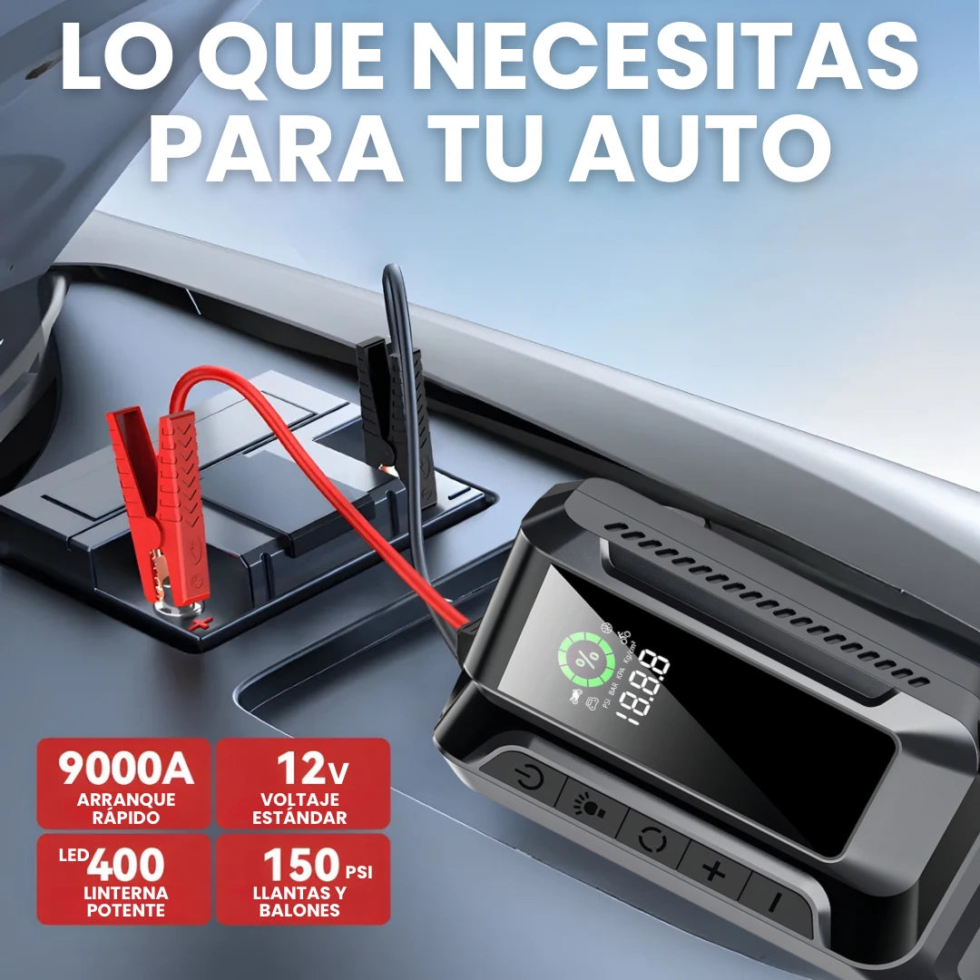 Arrancador Inflador Multifunción, Equipo de Emergencia 4 en 1