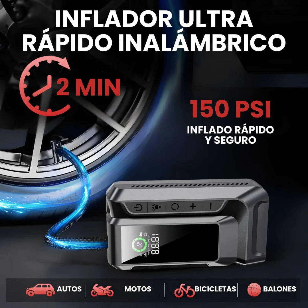 Arrancador Inflador Multifunción, Equipo de Emergencia 4 en 1