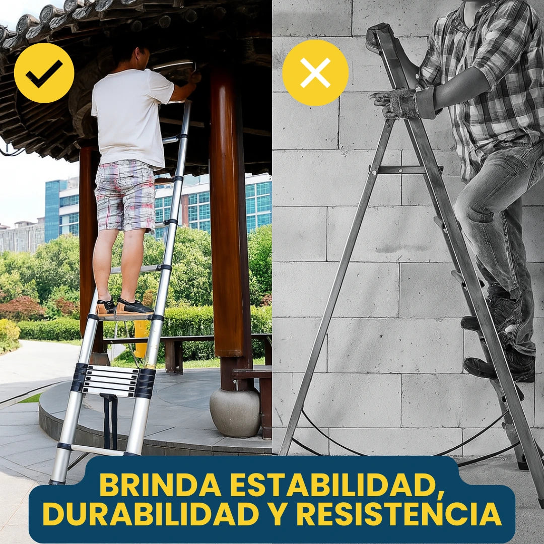 Escalera Telescópica Plegable Ligera de Aluminio 4 Metros (5 Años Garantía)