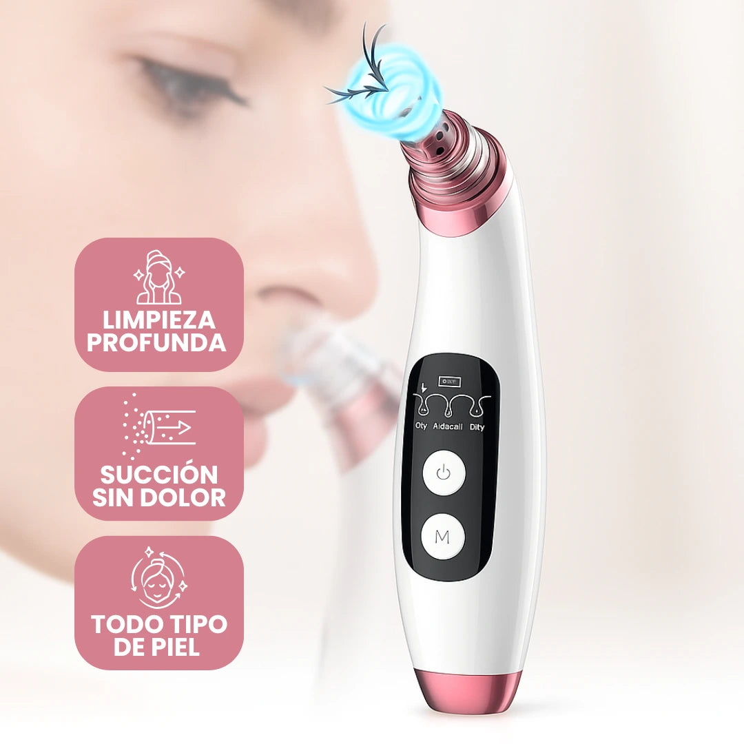 Extractor Eléctrico de Espinillas y Limpieza Facial Profesional + 4 Extractores Manuales