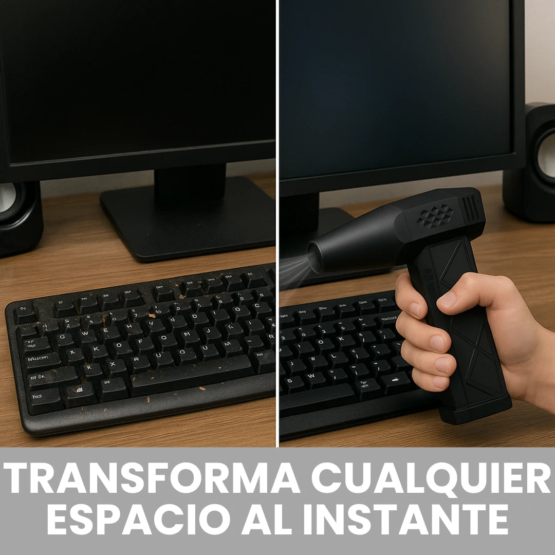 Mini Soplador Eléctrico Potente Limpieza Profunda con Linterna