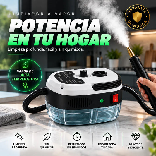 Limpiador a Vapor Alta Presión y Temperatura Portátil 2500W
