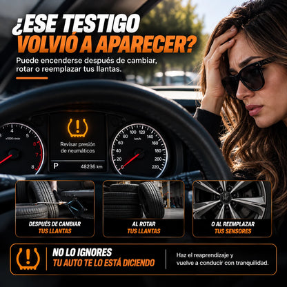 Calibrador Programador de Sensores TPMS EL-50448 — Reset de Presión de Llantas en Segundos