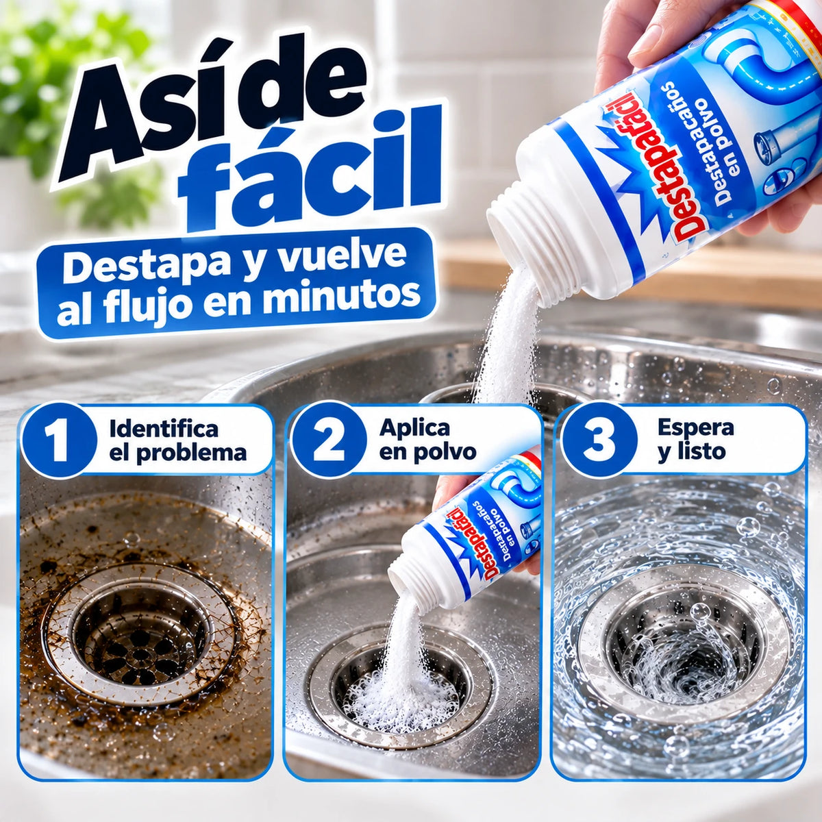 🎁4x1 Destapacaños en Polvo Exprés Potente (Paga 1, Recibe 4)