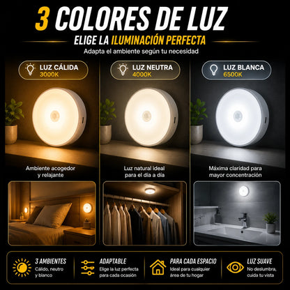 🎁4x1 Luz Led Recargable con Sensor Movimiento (Paga 1, Recibe 4)
