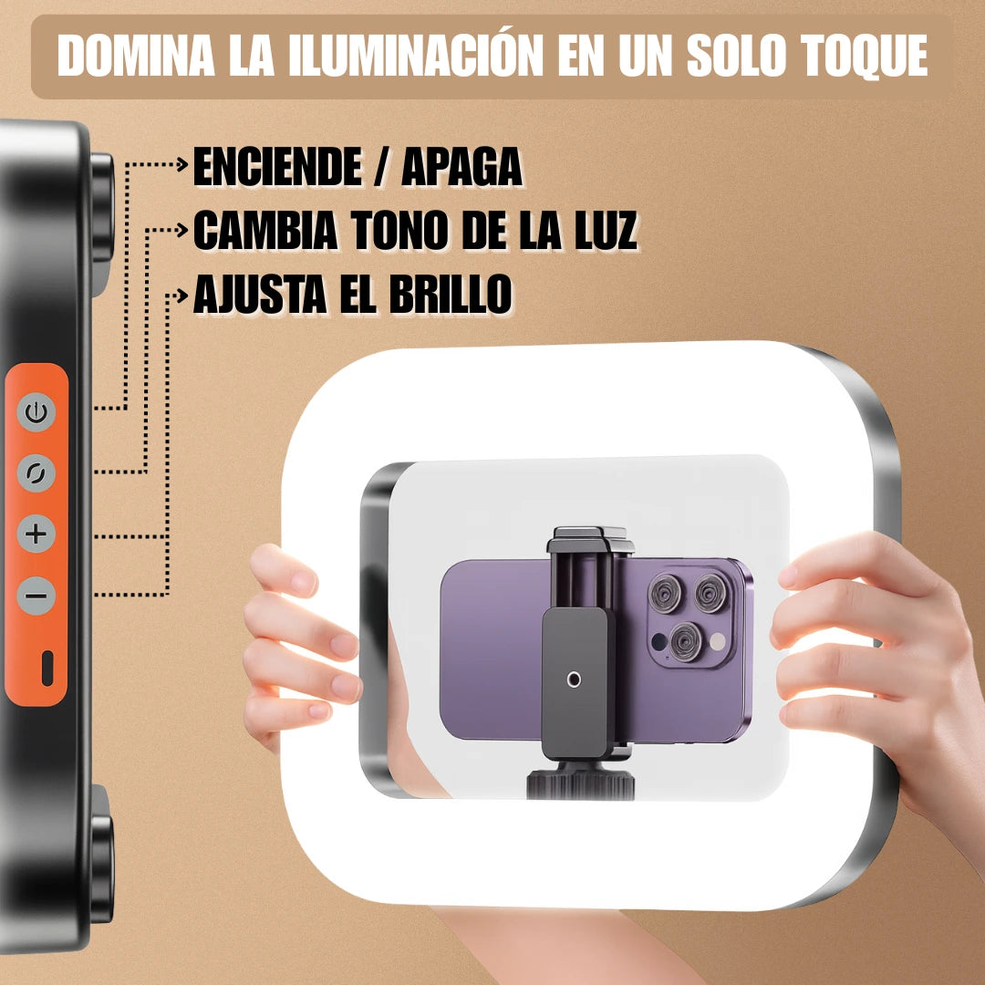 Soporte Cuadro LED para Celular Portátil Videos Sin Sombras Y Rostro Iluminado