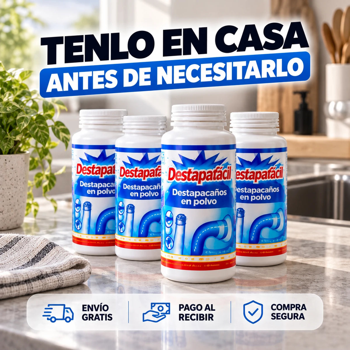 🎁4x1 Destapacaños en Polvo Exprés Potente (Paga 1, Recibe 4)
