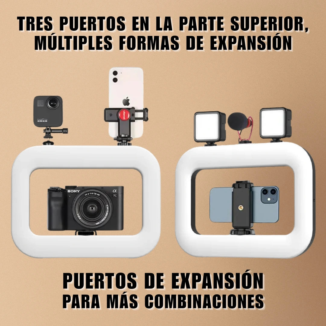 Soporte Cuadro LED para Celular Portátil Videos Sin Sombras Y Rostro Iluminado