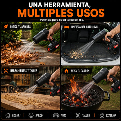 Soplador Turbo Inalámbrico Recargable para Limpieza y Secado Rápido