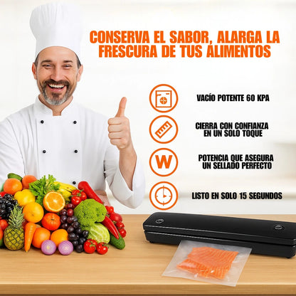 Selladora de Alimentos al Vacío (10 Bolsas Reutilizables Gratis🎁)