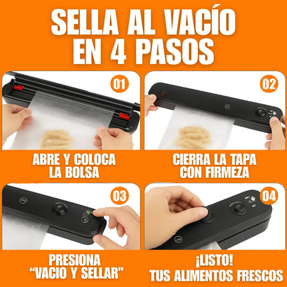 Selladora de Alimentos al Vacío (10 Bolsas Reutilizables Gratis🎁)