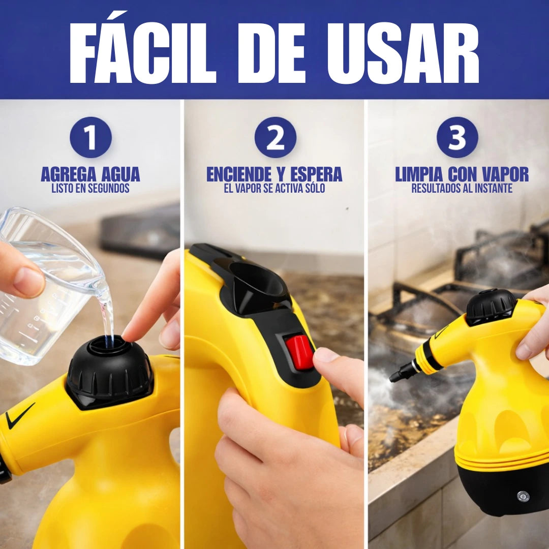 Limpiador de Vapor Portátil de Alta Temperatura para Hogar y Auto