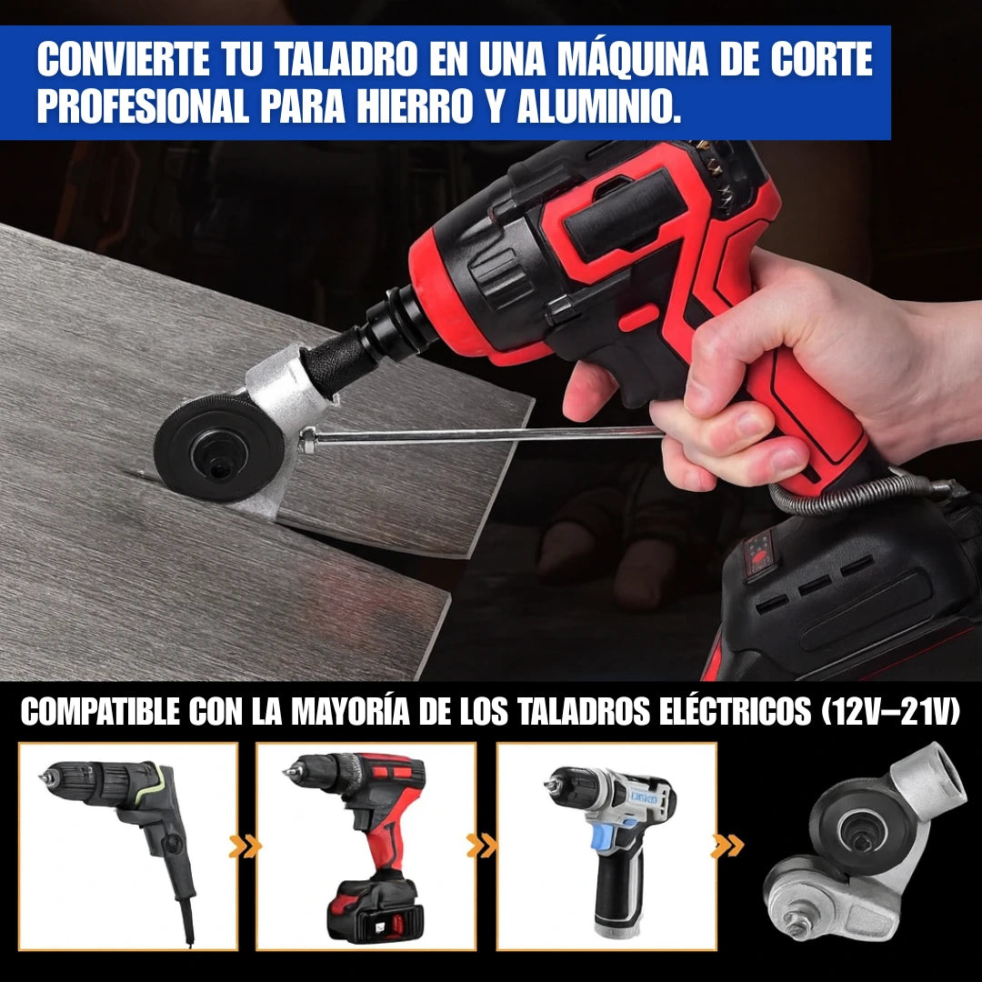 Adaptador de Taladro para Cortar Metales y Placas Fácilmente