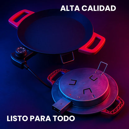 Plancha Eléctrica Estilo Coreano con Sartén Antiadherente Premium - Recetario Digital GRATIS🎁