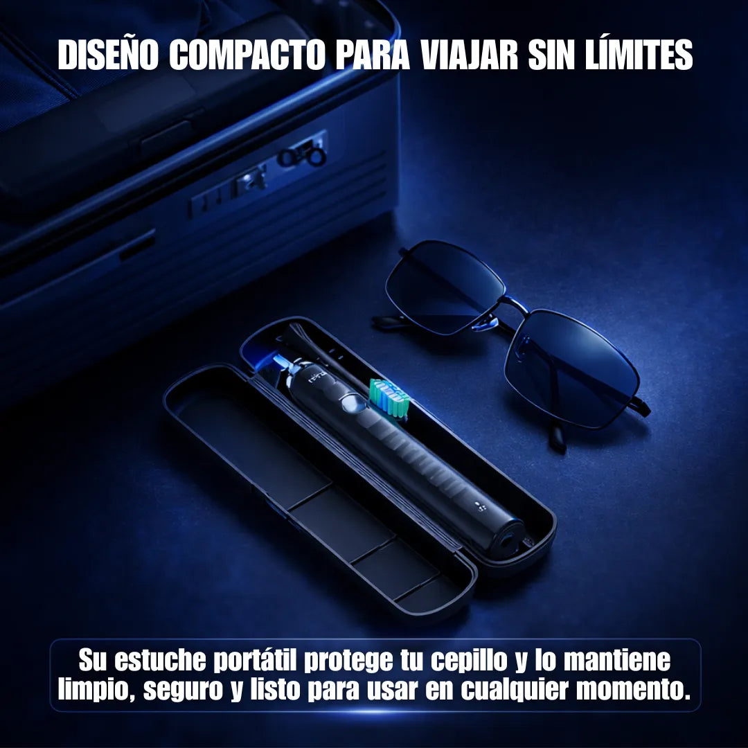 Cepillo Eléctrico Dental Recargable Portátil con 6 Cabezales y Estuche