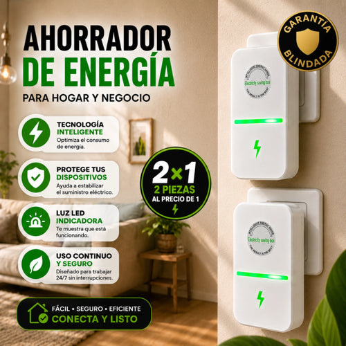🎁2x1 Ahorrador de Energía Eléctrica con Capacitor 127V, Baja tu Recibo de Luz CFE