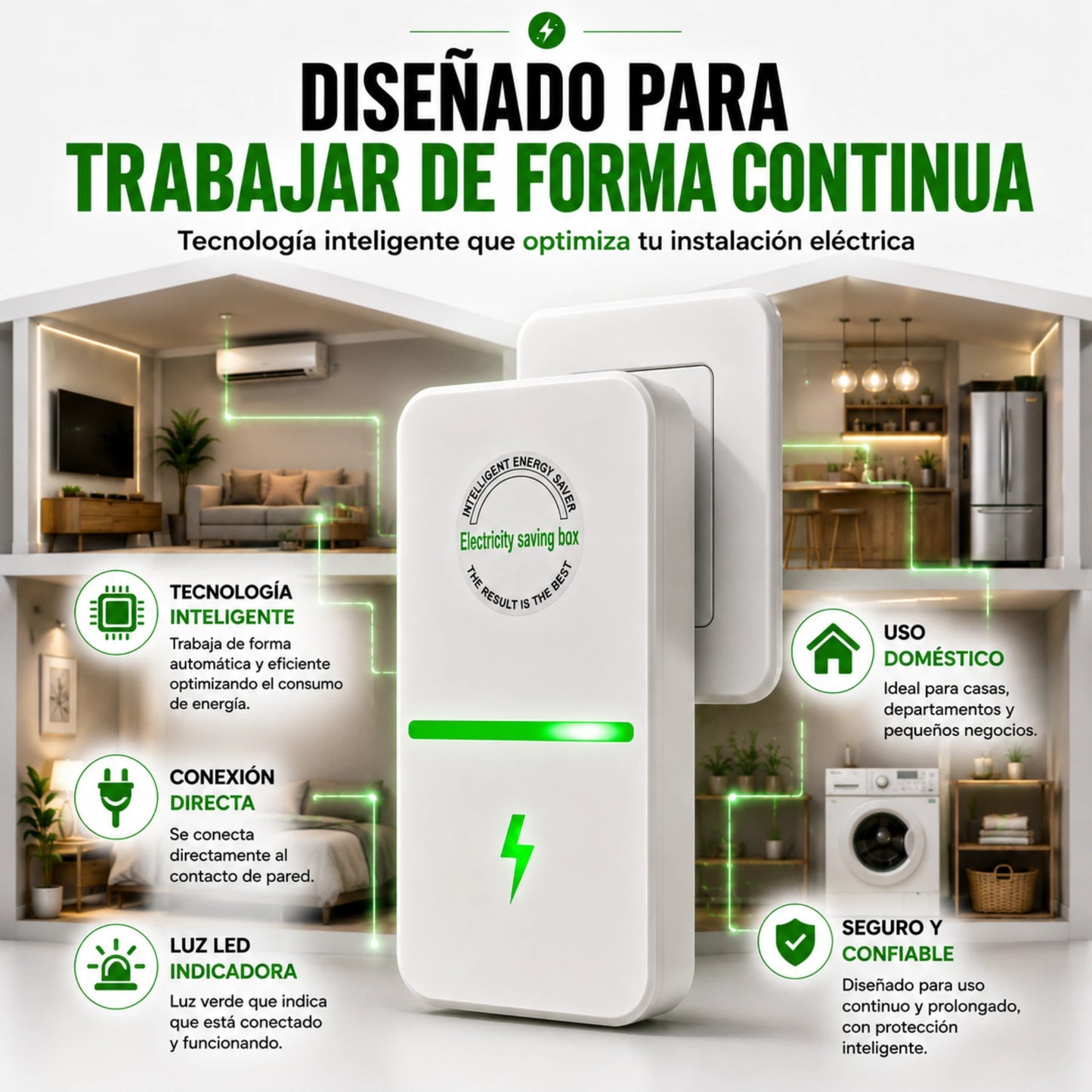 🎁2x1 Ahorrador de Energía Eléctrica con Capacitor 127V, Baja tu Recibo de Luz CFE