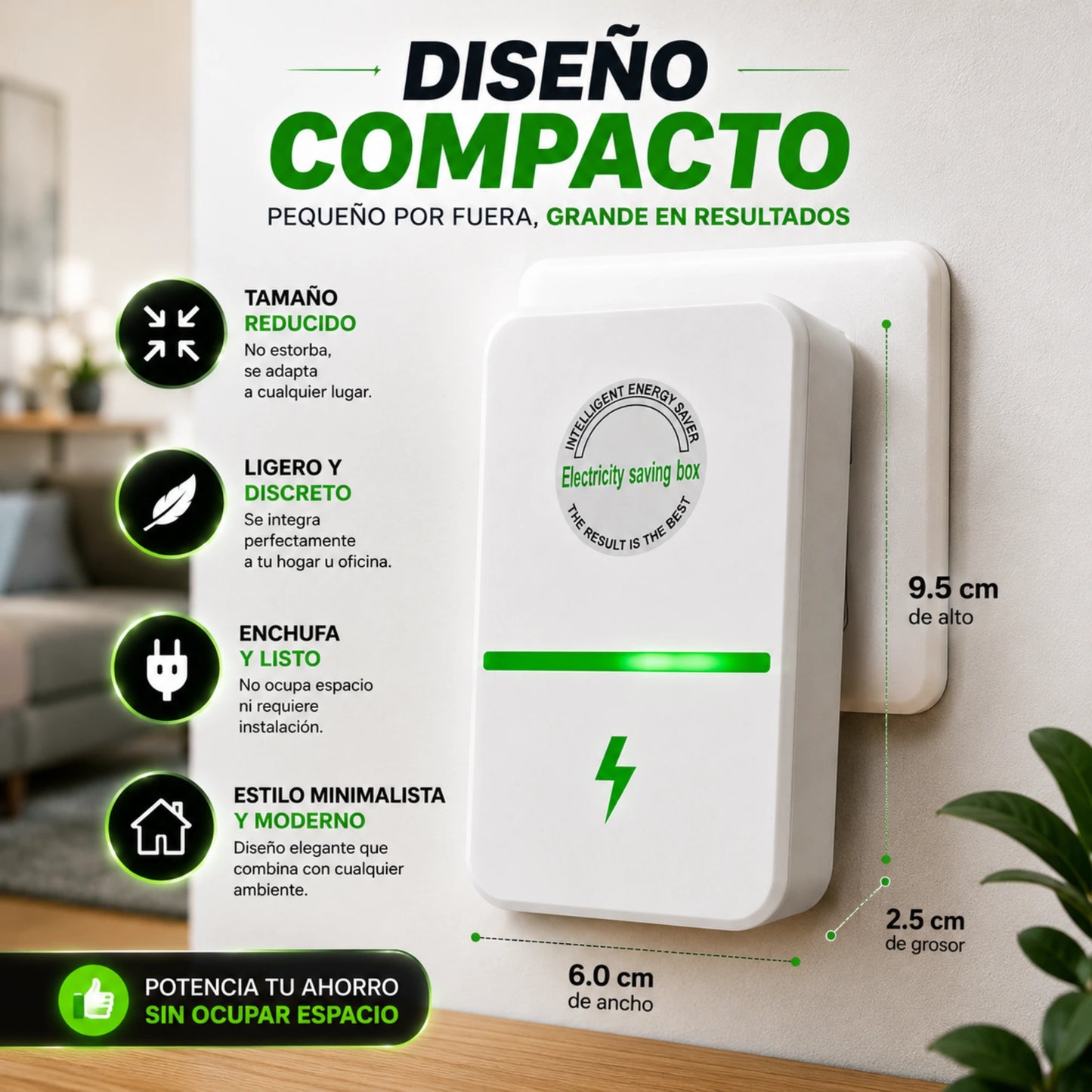 🎁2x1 Ahorrador de Energía Eléctrica con Capacitor 127V, Baja tu Recibo de Luz CFE