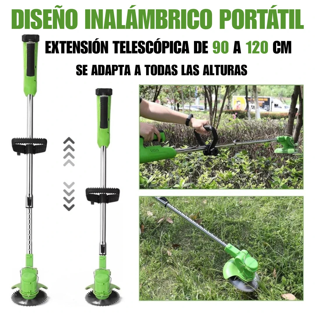 Cortadora de Pasto Inalámbrica Potente y Profesional (2 Baterías de Regalo🎁)