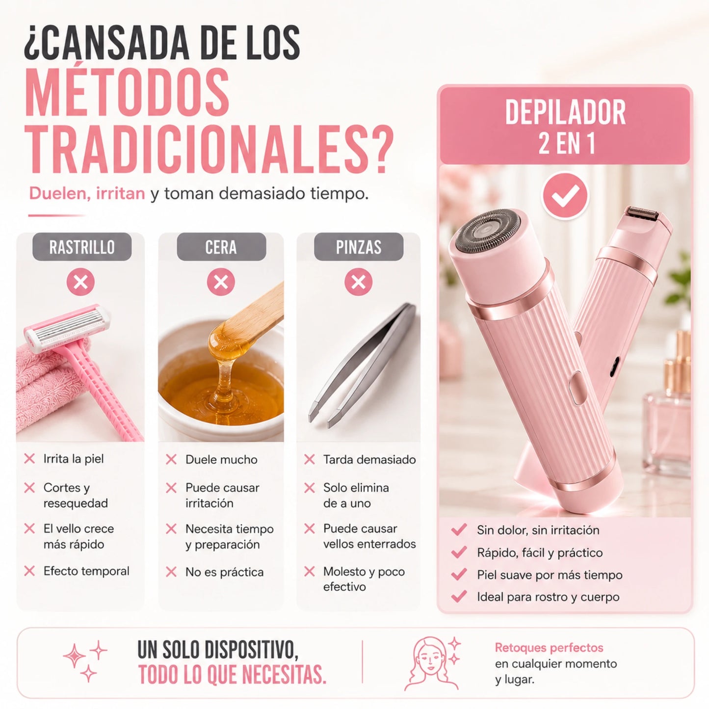 Depiladora 2 en 1