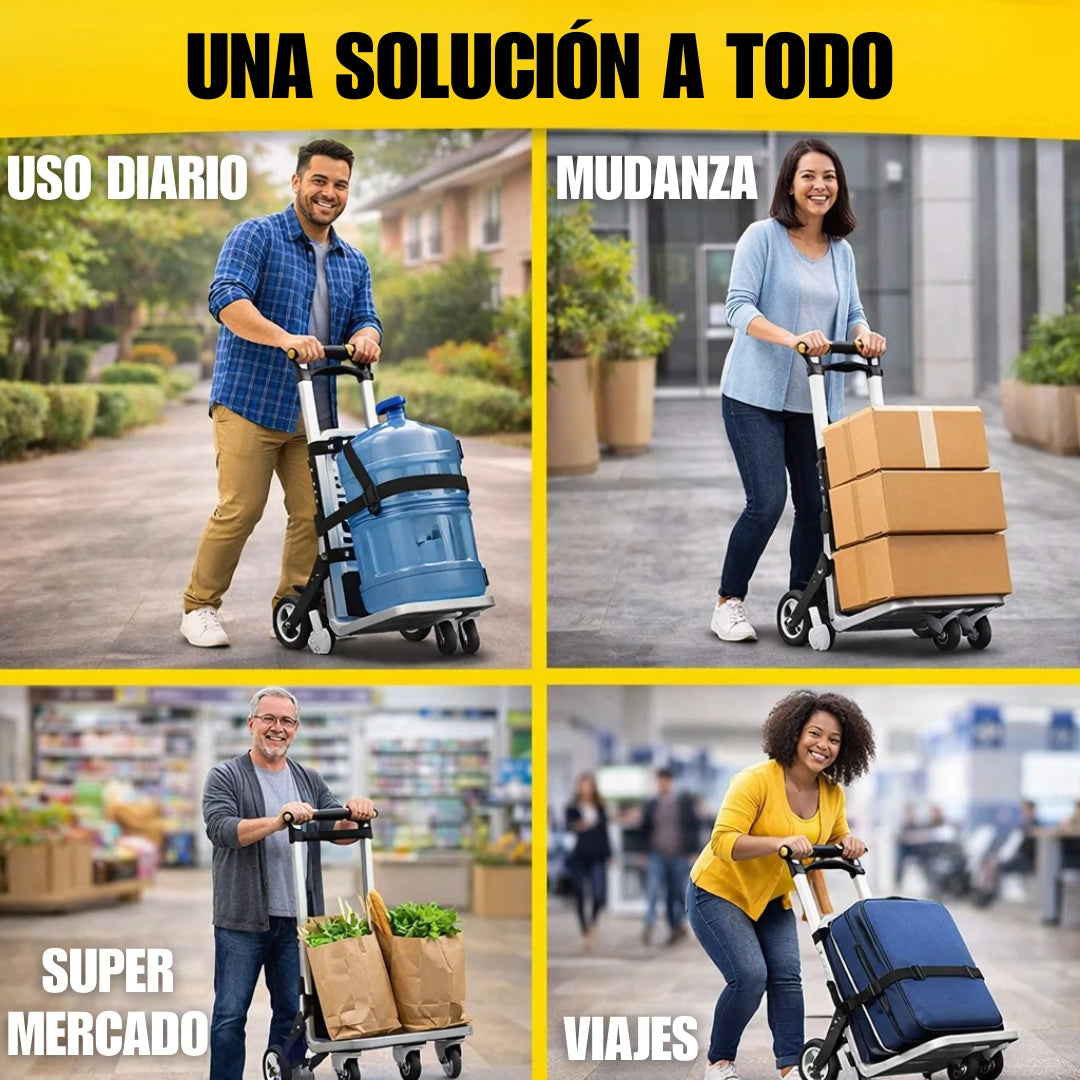 Diablito Carrito de Carga Plegable Portátil de Acero hasta 75kg