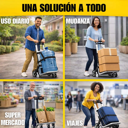 Diablito Carrito de Carga Plegable Portátil de Acero hasta 75kg