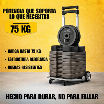 Diablito Carrito de Carga Plegable Portátil de Acero hasta 75kg