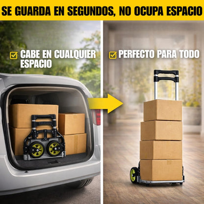 Diablito Carrito de Carga Plegable Portátil de Acero hasta 75kg