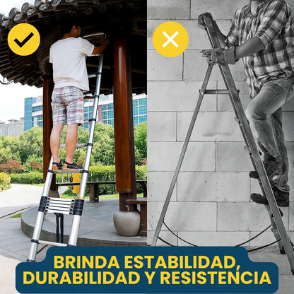 Escalera Telescópica Plegable Ligera de Aluminio 4 Metros (5 Años Garantía)