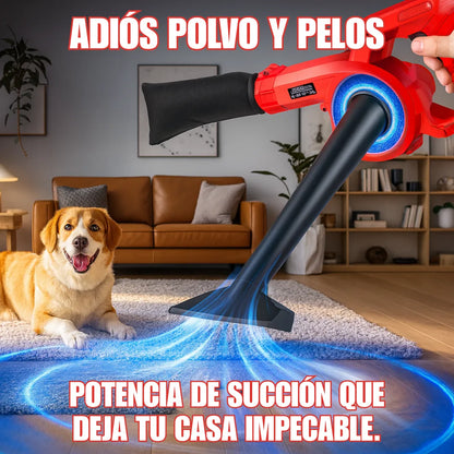 Sopladora Aspiradora Inalámbrica 4 en 1, 850W con 2 Baterías para Jardín, Patio y Coche