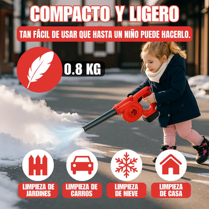 Sopladora Aspiradora Inalámbrica 4 en 1, 850W con 2 Baterías para Jardín, Patio y Coche