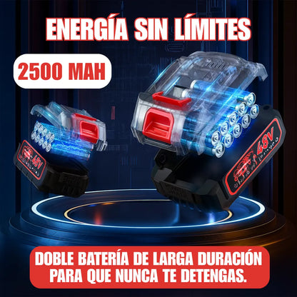 Sopladora Aspiradora Inalámbrica 4 en 1, 850W con 2 Baterías para Jardín, Patio y Coche