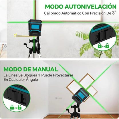 Nivel Láser Profesional Autonivelante con 16 Líneas Haz Verde (Maletín GRATIS🎁)