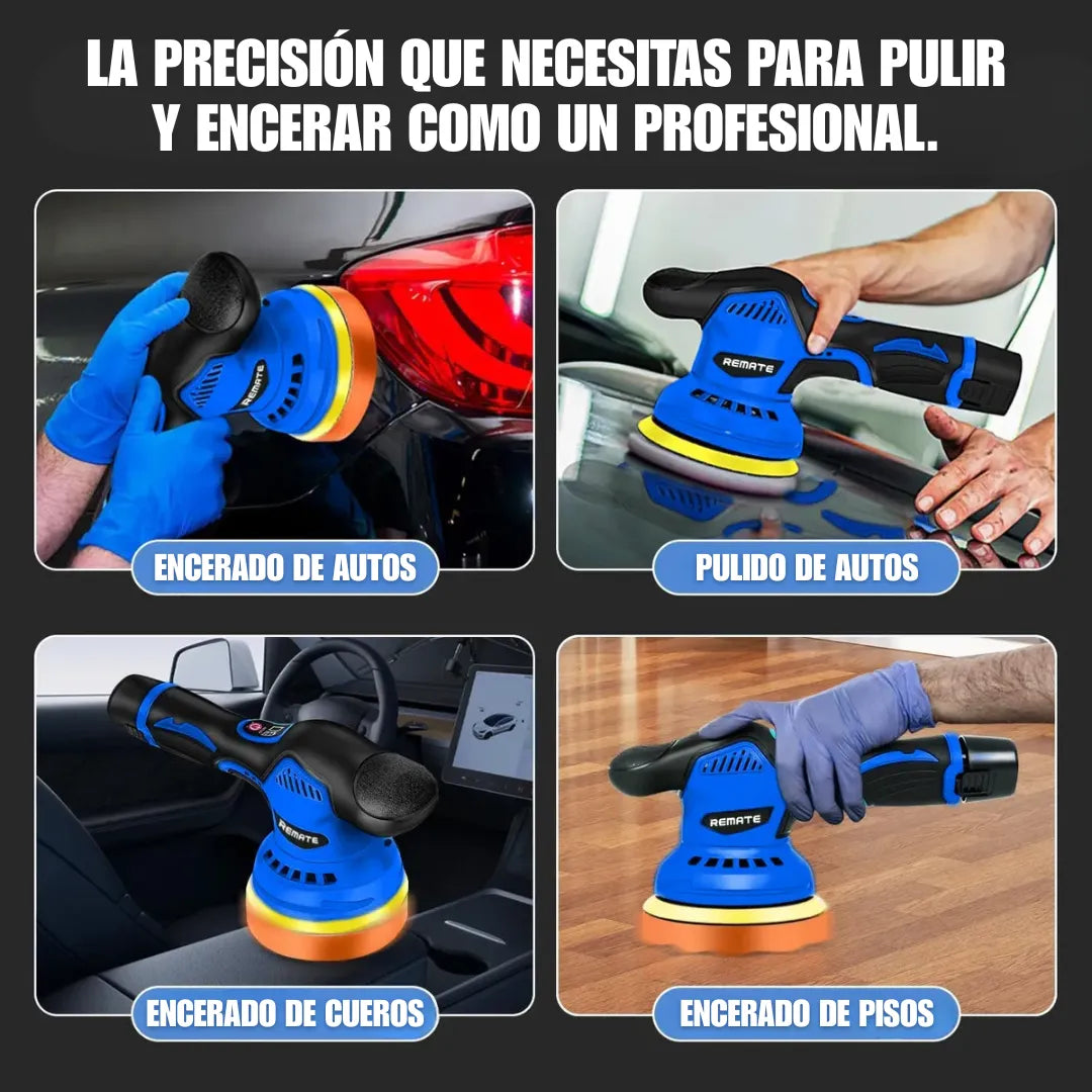 Pulidora Lijadora Eléctrica Inalámbrica para Autos, Madera, Metal