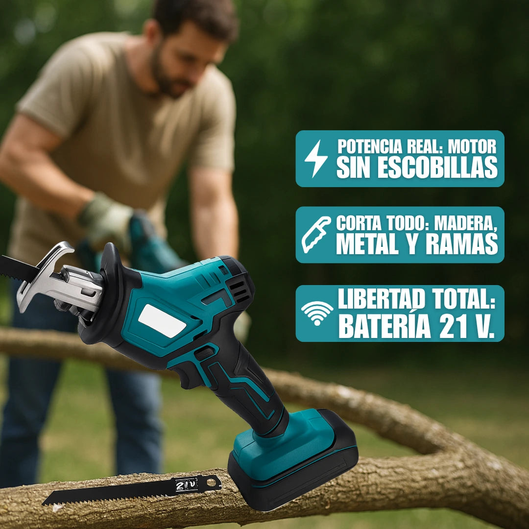 Sierra Eléctrica Recíproca Inalámbrica para Madera, Plástico, Metal