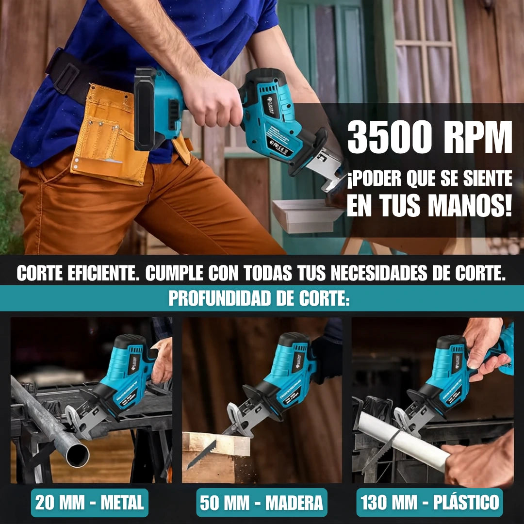 Sierra Eléctrica Recíproca Inalámbrica para Madera, Plástico, Metal