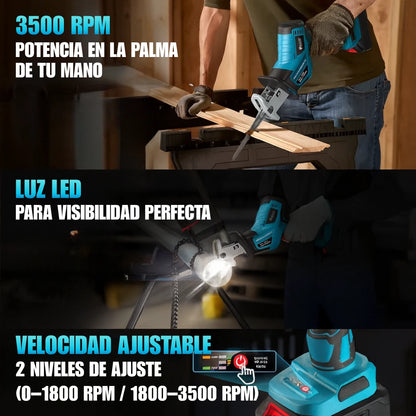 Sierra Eléctrica Recíproca Inalámbrica para Madera, Plástico, Metal