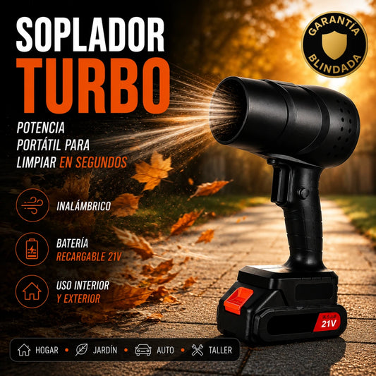 Soplador Turbo Inalámbrico Recargable para Limpieza y Secado Rápido
