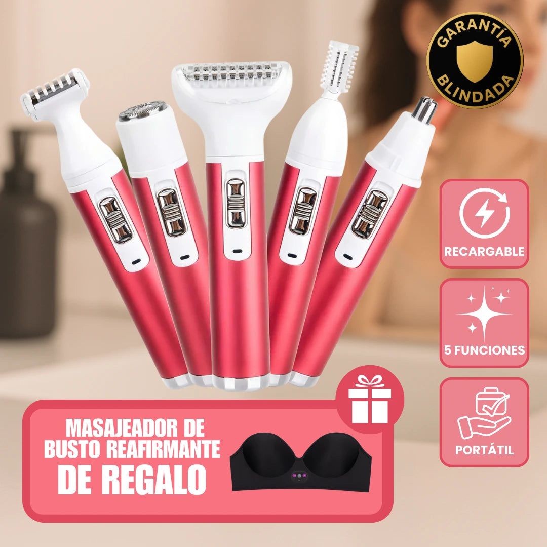 Depiladora Portátil Cara y Cuerpo Sin Irritación (Incluye Masajeador de Busto Unitalla Reafirmante GRATIS🎁)