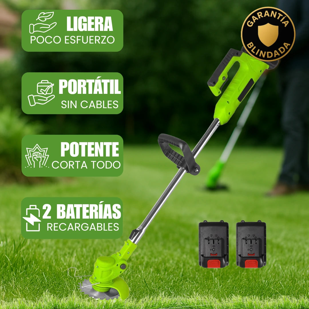 Cortadora de Pasto Inalámbrica Potente y Profesional (2 Baterías de Regalo🎁)