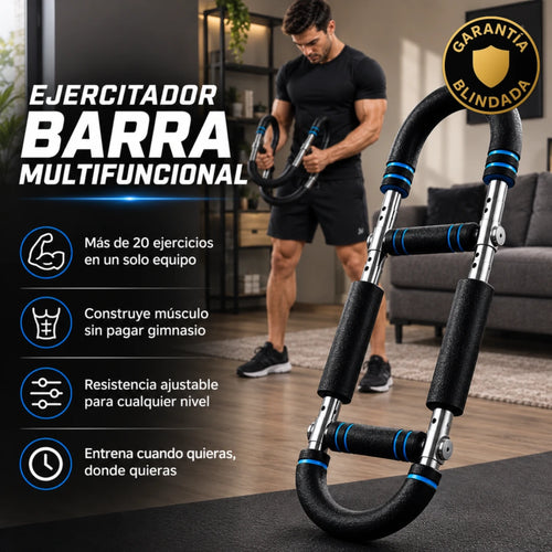 Ejercitador de Brazos, Pecho, Espalda con Resistencia Ajustable Entrenamiento Portátil