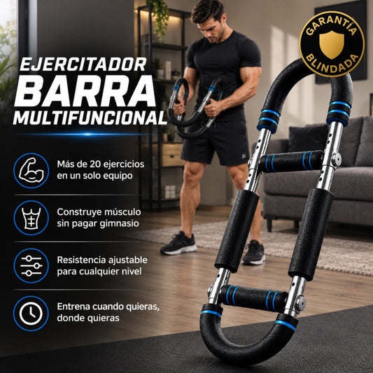 Ejercitador de Brazos, Pecho, Espalda con Resistencia Ajustable Entrenamiento Portátil