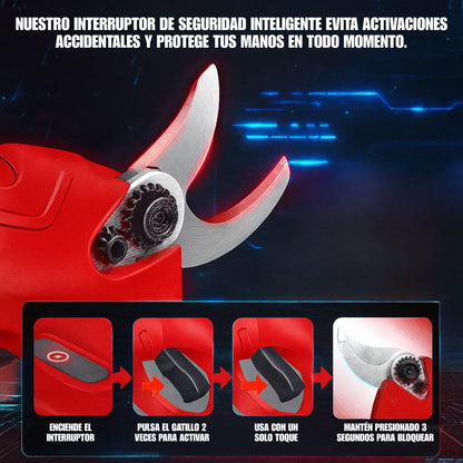 Tijera Profesional Eléctrica Inalámbrica para Poda y Corte