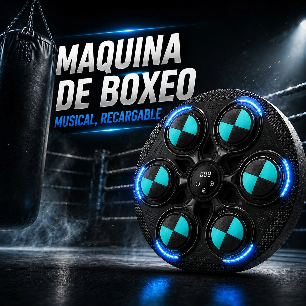 Máquina de Boxeo Electrónica de Pared Entrenamiento Interactivo con Luces LED